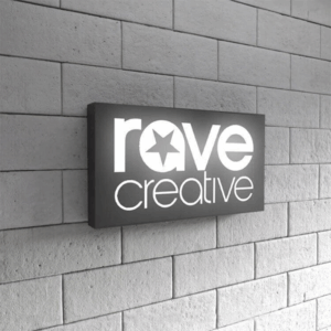 Black Aluminium Illuminated Tray Sign LED