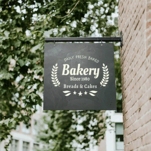 Slate Leaf Logo Hanging Sign